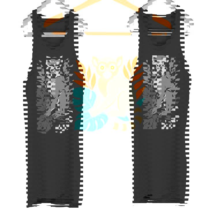 ワオキツネザル 長袖tシャツ タンクトップ