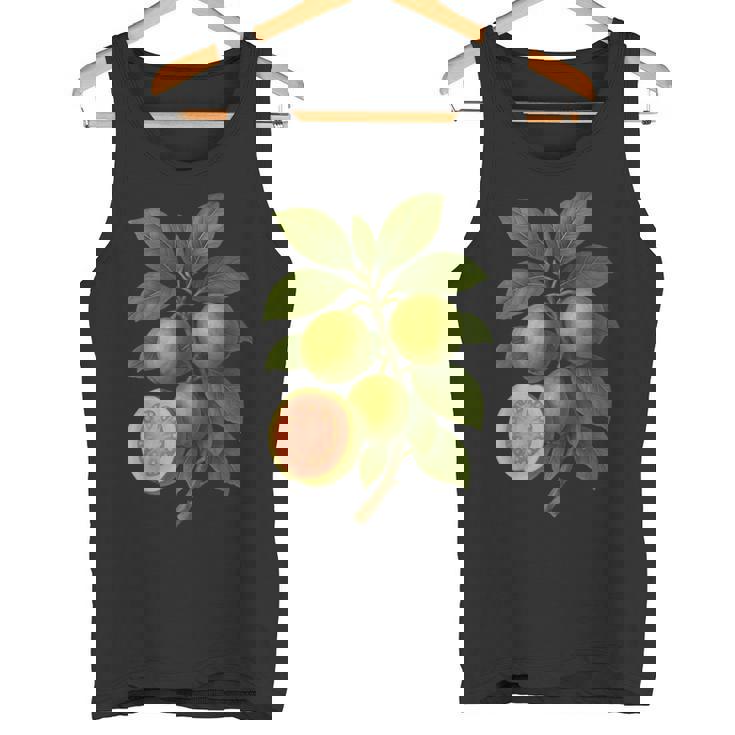 ヴィンテージ ボタニカル グアバ 自然 フルーツ アートプリント タンクトップ