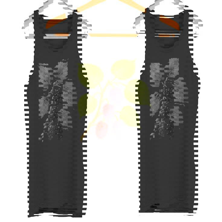 ヴィンテージ ボタニカル 桑 自然 フルーツ アートプリント タンクトップ