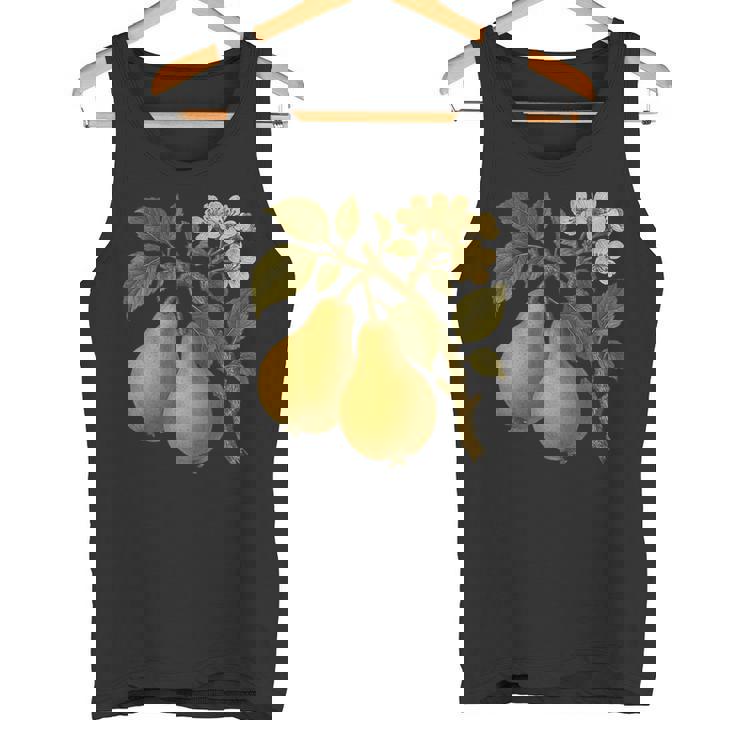 ヴィンテージボタニカル梨アートプリント タンクトップ