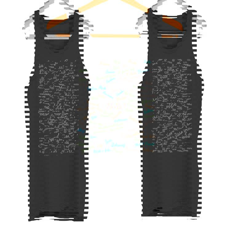 世界の100言語でこんにちは、国際連合 長袖tシャツ タンクトップ