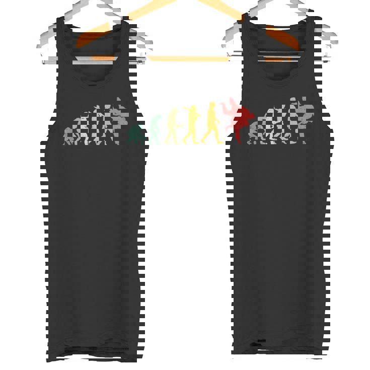 人類の進化 エボリューション 道場 柔道好き 趣味 古武道 柔道家 柔道部 レトロ おもしろ 柔道 タンクトップ