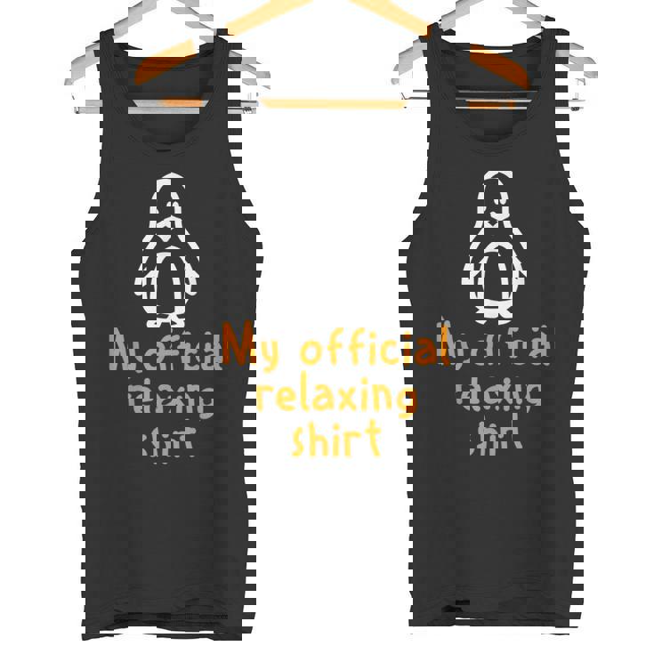 公式ペンギンリラックスタイムジョークミニマル癒し タンクトップ