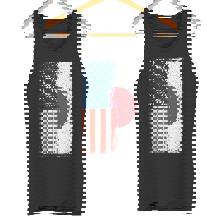 半日半 アメリカ国旗 日米ルーツ タンクトップ