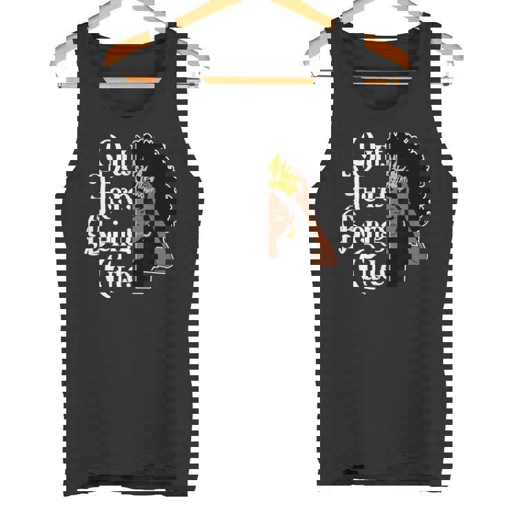 可愛いアフロ黒ギャルメラネティッドソープソウル タンクトップ