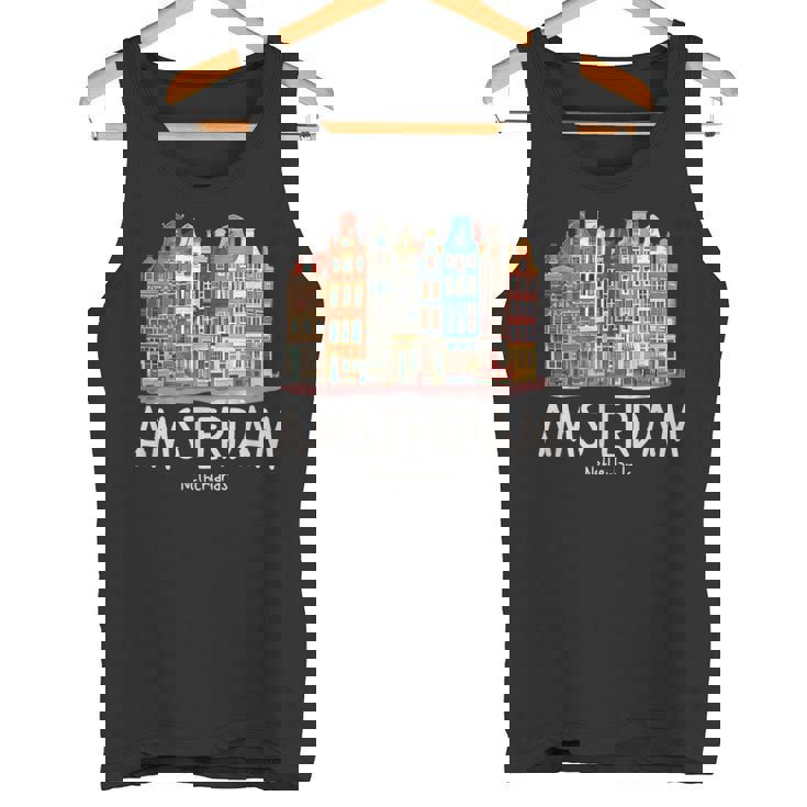 夜のアムステルダム-オランダオランダ-アムステルダム タンクトップ