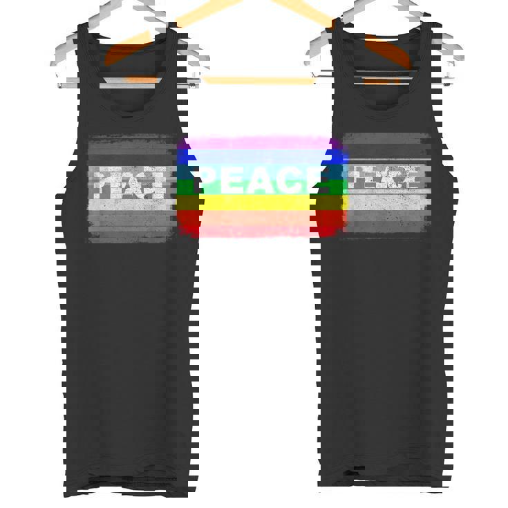 平和 シンボル 国旗 色 戦争反対 虹 Peace No Warintage タンクトップ