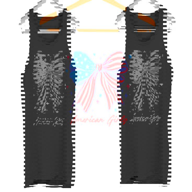 愛国的な弓 アメリカンガーリーシャツ 星条旗アート タンクトップ