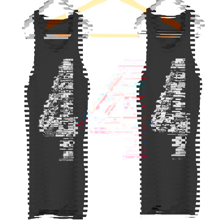 救急車 テーマ 4歳の誕生日 キッズ 男の子 4歳 タンクトップ