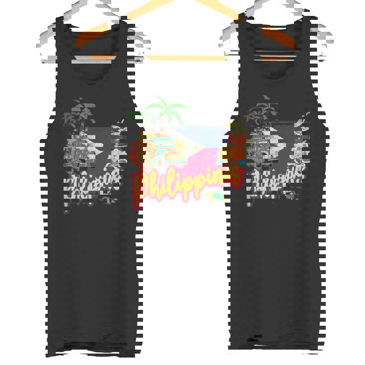 旗のヤシの木のお土産とフィリピンのヴィンテージメガネザル タンクトップ