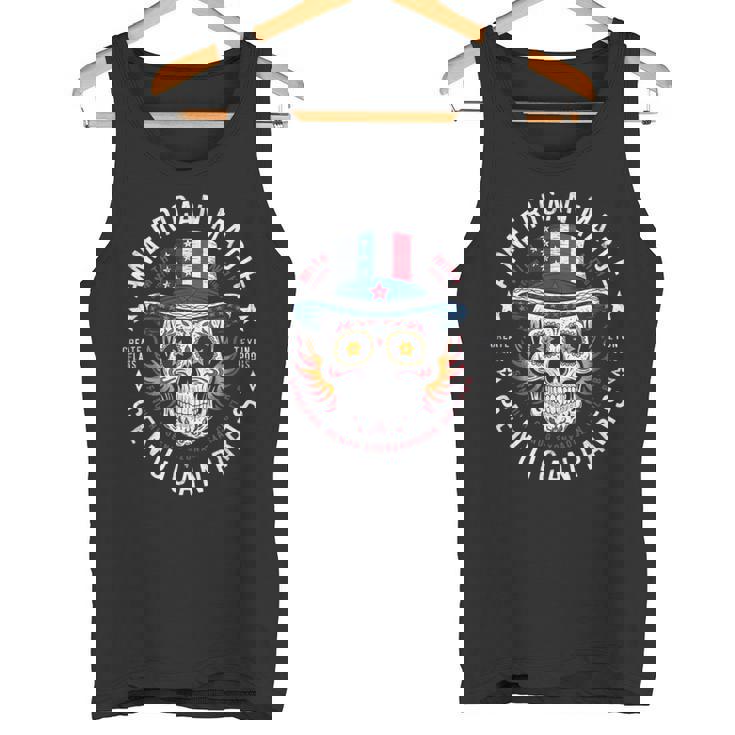 本物のメキシカンパーツを使用したアメリカ製スカル。 タンクトップ