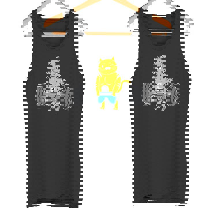 猫 デッドリフト パワーリフティング ウェイトリフティング 猫好き タンクトップ