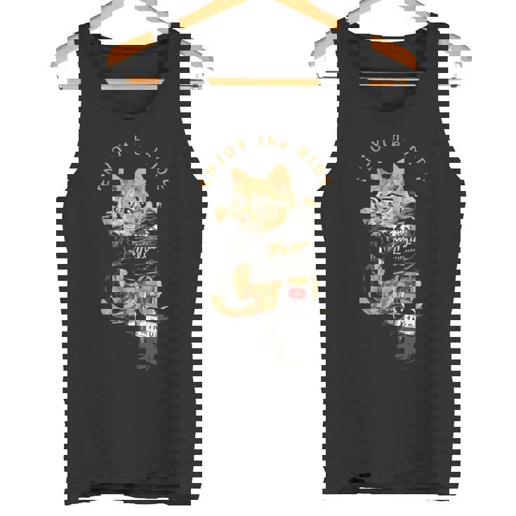 猫 おもしろ バイク オートバイ ねこ ライダース バイカー 面白い ネコ 長袖tシャツ タンクトップ