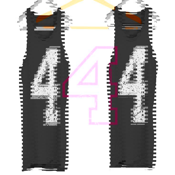 番号 4 ピンクのお気に入りの番号 タンクトップ