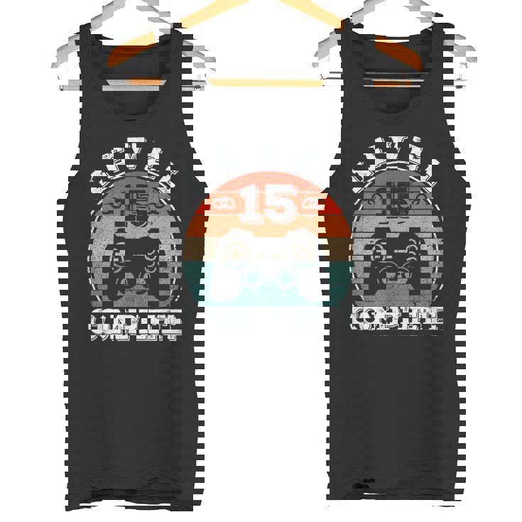 結婚15周年記念 15年目の結婚記念日 結婚15年目 Level 15 Complete タンクトップ