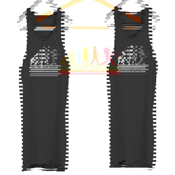 野球 人類の進化 面白いtシャツ おもしろ グッズ 服 ベースボール ネタ メンズ Evolution 野球部 男性 タンクトップ