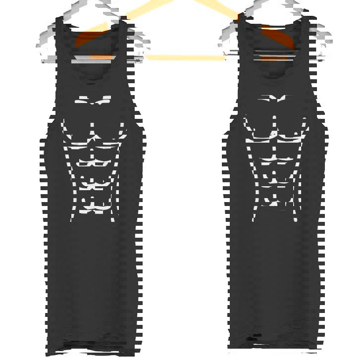 面白いシックスパック腹筋のアウトラインフィットネスデザイン タンクトップ