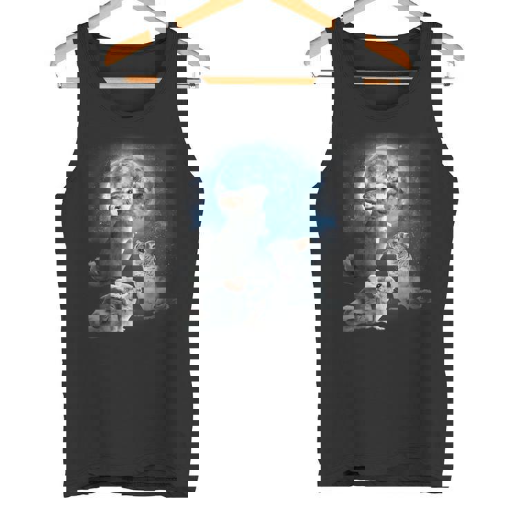 面白いチンチラシャツ 月に吠えるチンチラ タンクトップ