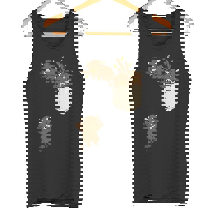 面白いバッファローバイソンかわいい遊び。 タンクトップ