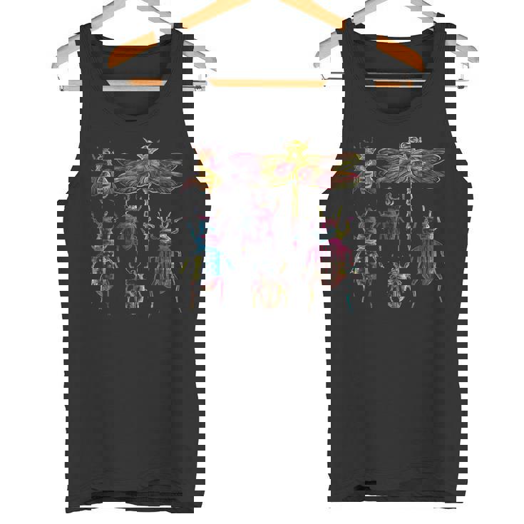 鮮やかなカラフルな昆虫 – 虫好き昆虫学者グラフィック タンクトップ