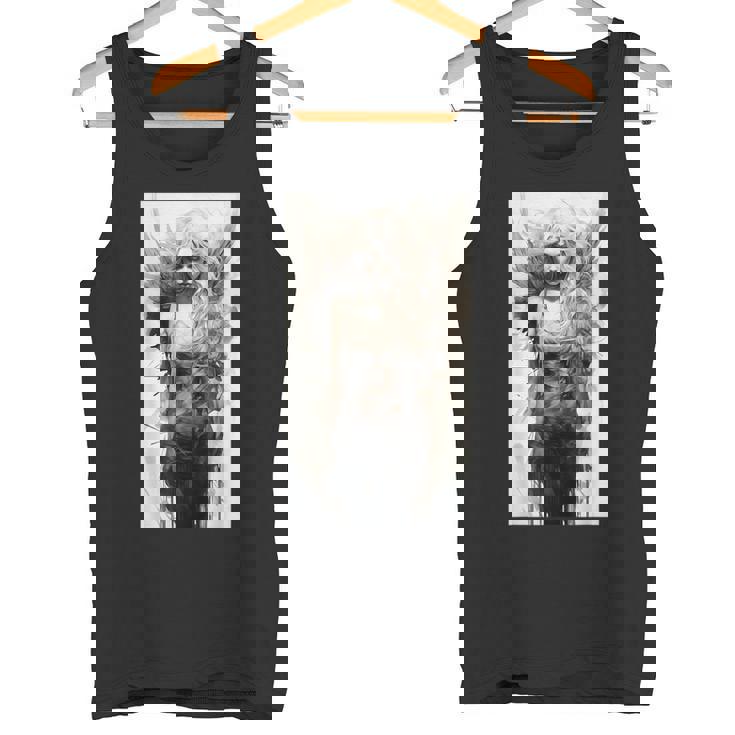 黒と白の天使 クラシックヴィンテージアート タンクトップ