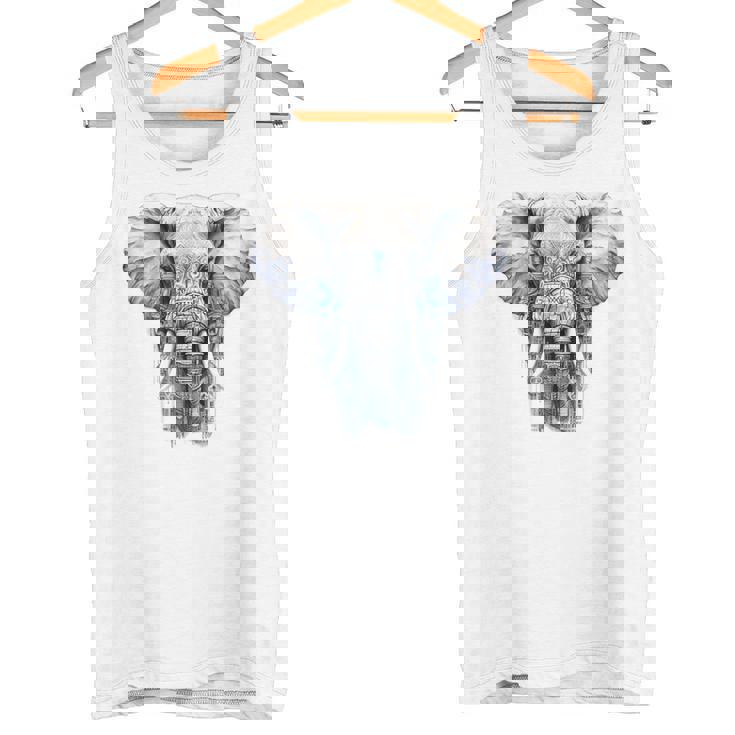 Elephant Artwork Animal Motif Art Animal Elephant Tank Top
