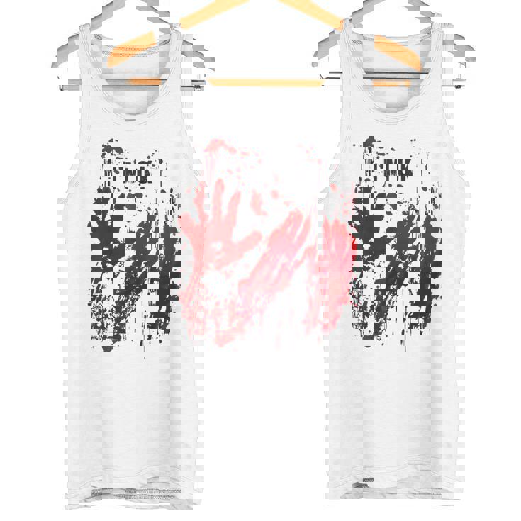 I'm Ok シャツ 血まみれ シャツ 手 血のはね 血 ステンド タンクトップ