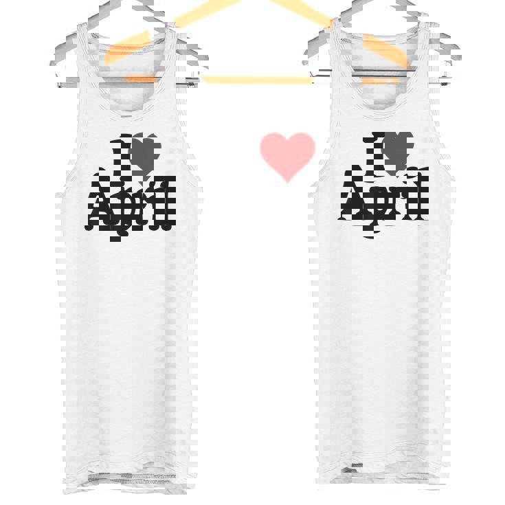 I Love Heart April Nameon A タンクトップ