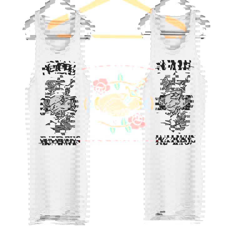 No More Fake Friends 伝統的なタトゥーインク オールドスクール エッジー タンクトップ