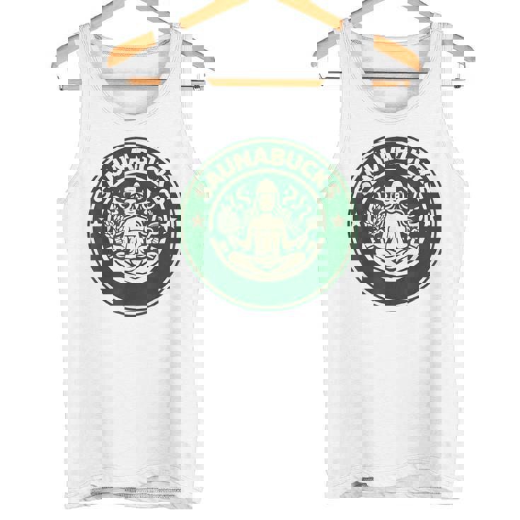 Saunabucks サウナ パロディ サウナー向け おもしろデザイン ととのう グッズ おもしろ 文字 スタバ カフェ タンクトップ