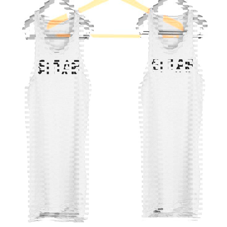 Sitar Players Contemporary Font Sitarists Modern Font Tank Top Tank Top