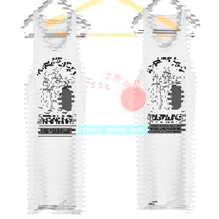 Strike スペア ビール ボウラー ボーリングボール 面白ボウリング タンクトップ
