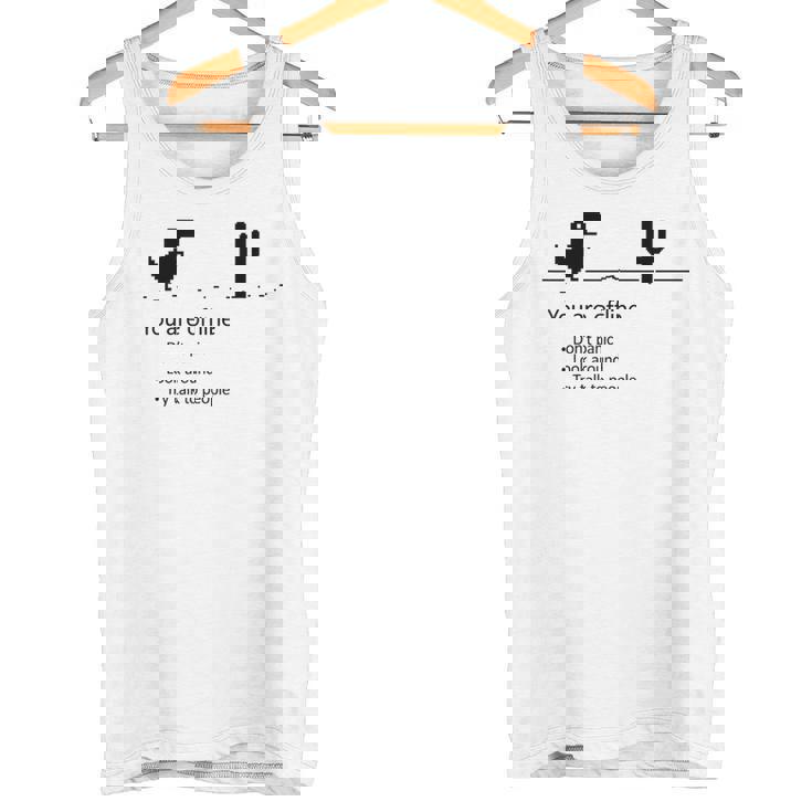 You Are Offline Low Resolution Pixel Dinosaurcreen タンクトップ