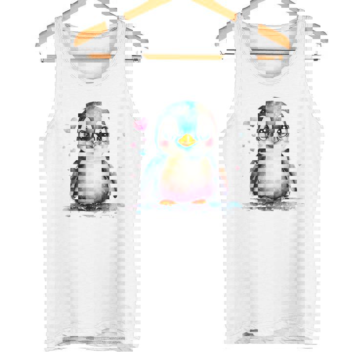 ちょっと可愛い赤ちゃんペンギンの鳥とハートのペンギン。 タンクトップ