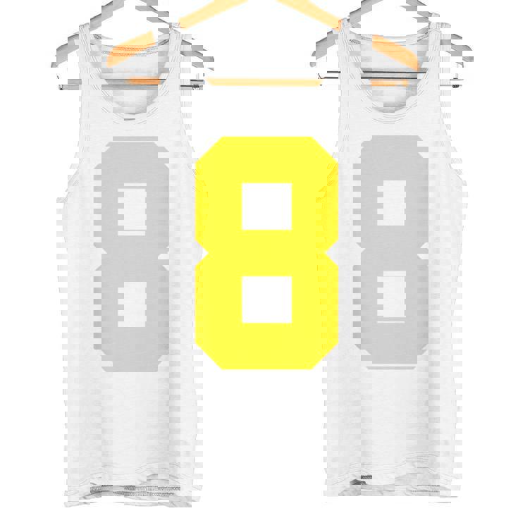 イエローナンバー8 背面 スポーツチームジャージ番号 タンクトップ