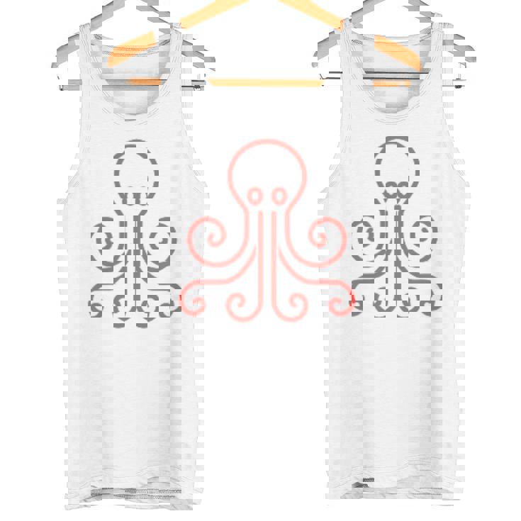 イカ 動物 面白い小さなタコ シンプルなイカ タンクトップ