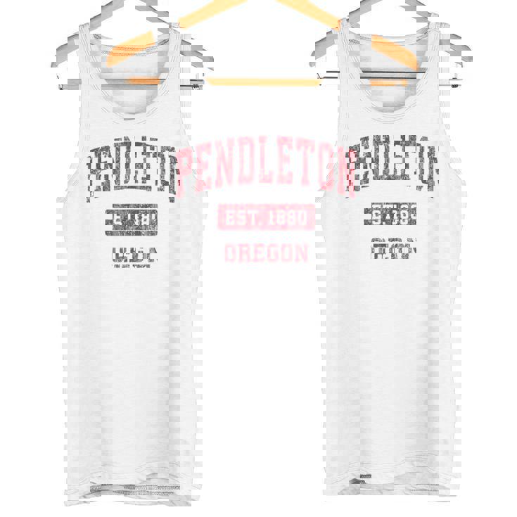 オレゴン州ペンドルトンビンテージスポーツデザインレッドデザイン タンクトップ