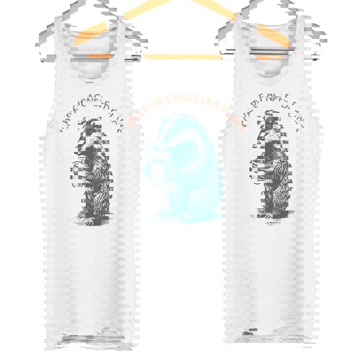 キャンセルされた計画の恋人 コーヒーを飲むアナグマ 長袖tシャツ タンクトップ