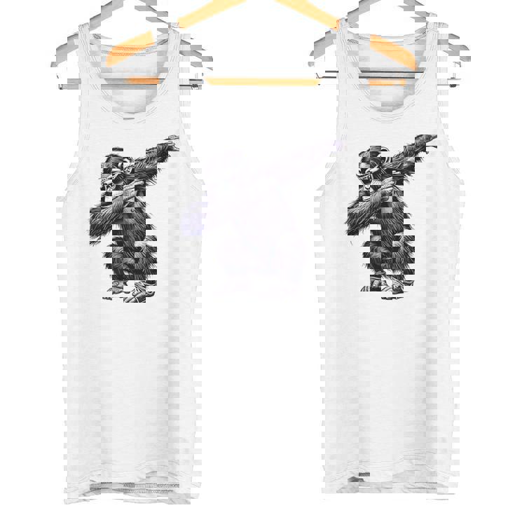 サングラスをかけたダブダンスを踊るチンパンジー猿 タンクトップ