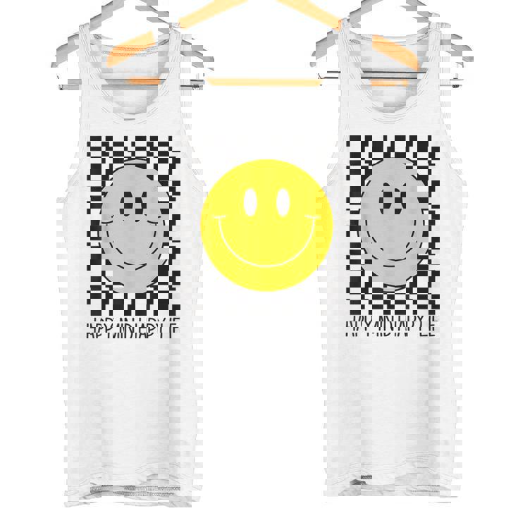 ハッピーマインド ハッピーライフ 70年代 スマイルチェック ハッピースマイルフェイス タンクトップ