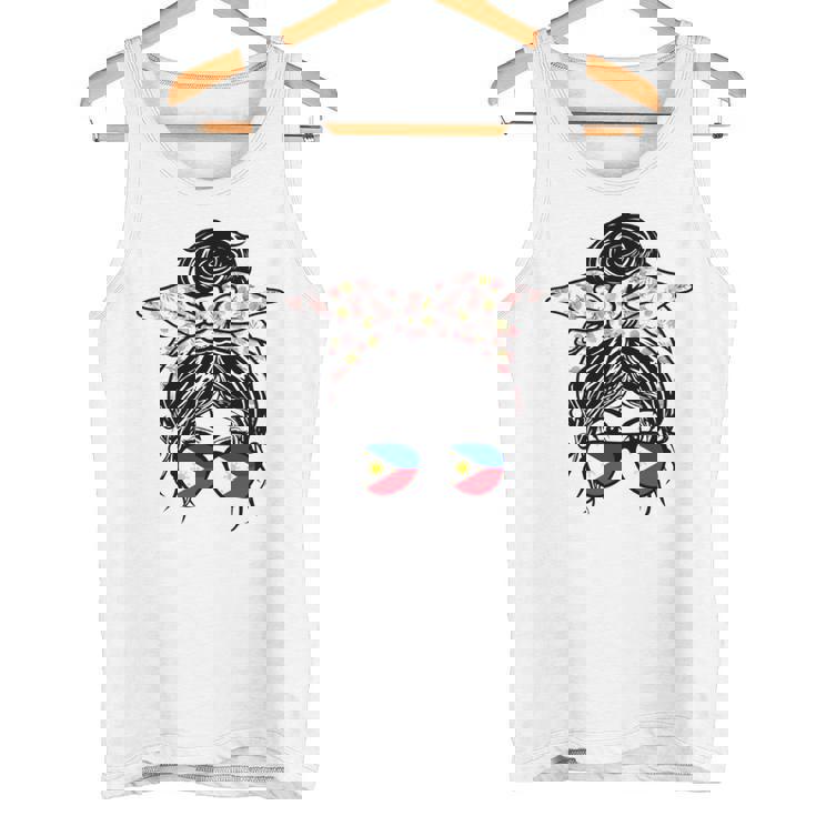 フィリピン 散らかった団子 バンダナ付き フィリピン国旗グラス 長袖tシャツ タンクトップ