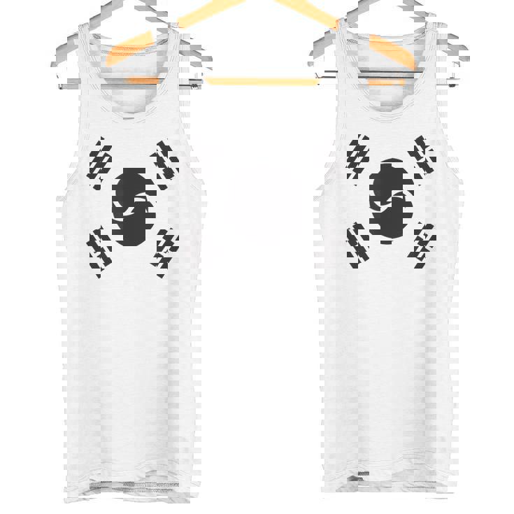 大韓民国 様式化された韓国国旗 ブラック タンクトップ