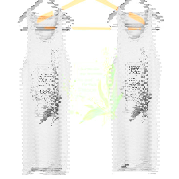 水彩 スズラン キリスト教の祈り タンクトップ