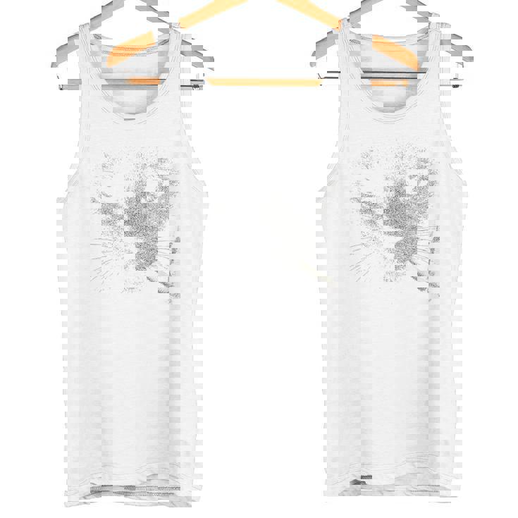 煙草の肖像画と猫ノワール猫 タンクトップ