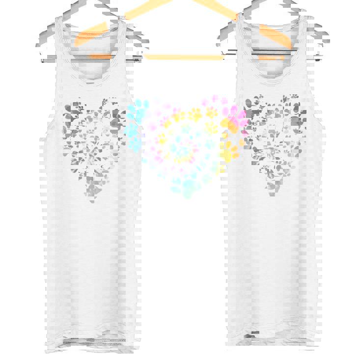 バックプリント 犬の足跡 犬 ペット 足跡 プリント 長袖tシャツ タンクトップ