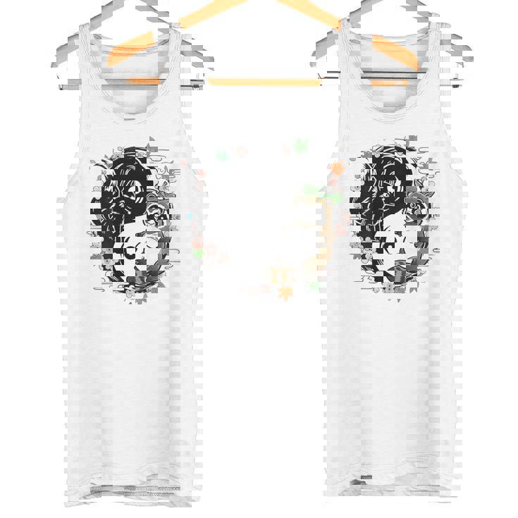 狸と狐 太極図 たぬき きつね タンクトップ