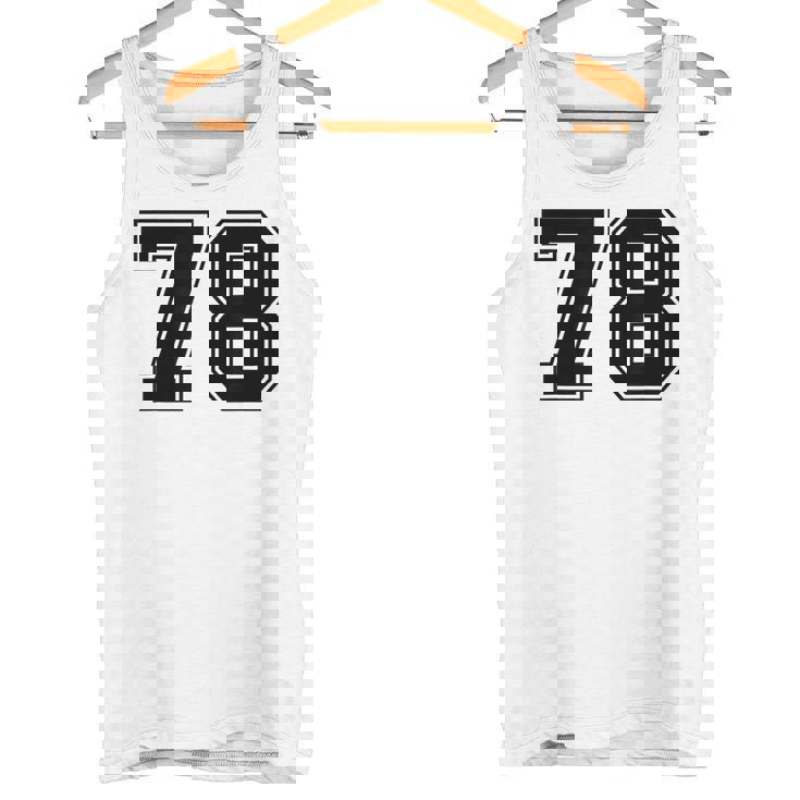 番号 78 ブラック スポーツファン ジャージ ナンバー タンクトップ