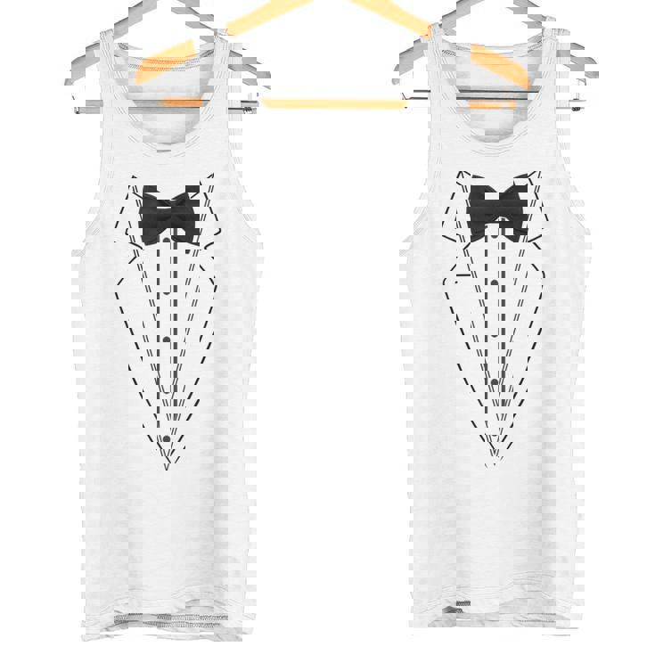 蝶ネクタイ付きホワイトtシャツ タキシード 面白いシャツ タンクトップ