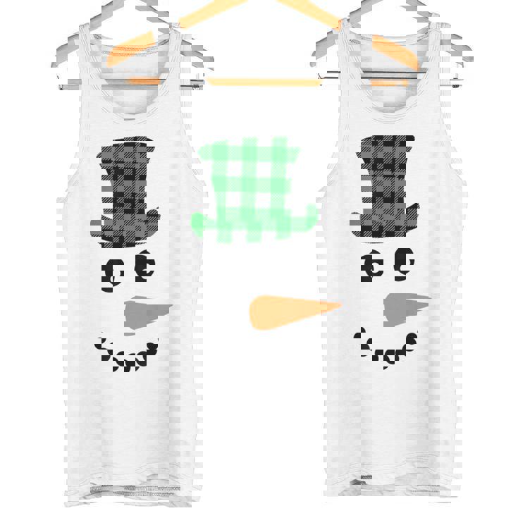 雪だるま 顔 にんじん鼻 クリスマス 冬 格子柄 サンタハット タンクトップ