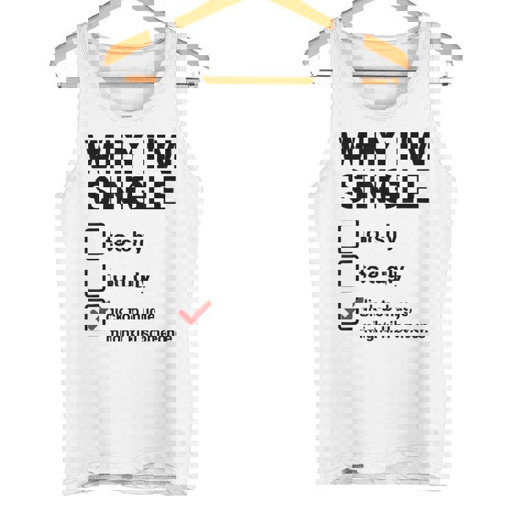 面白い皮肉な大人のユーモアの独身パーティーなぜ私は独身なのか タンクトップ